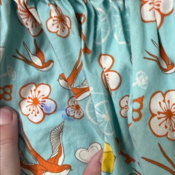 Matilda Jane Aqua Bird & Blossom Sundress with Tan Yoke - Picture 2 of 3